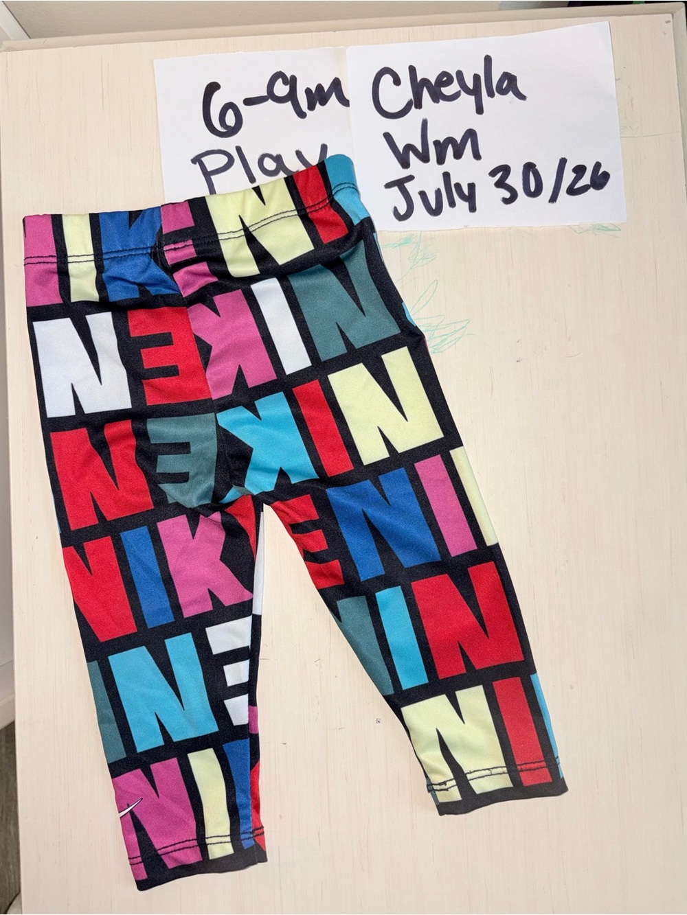 Nike Kids Black Multicolor Block Logo Leggings